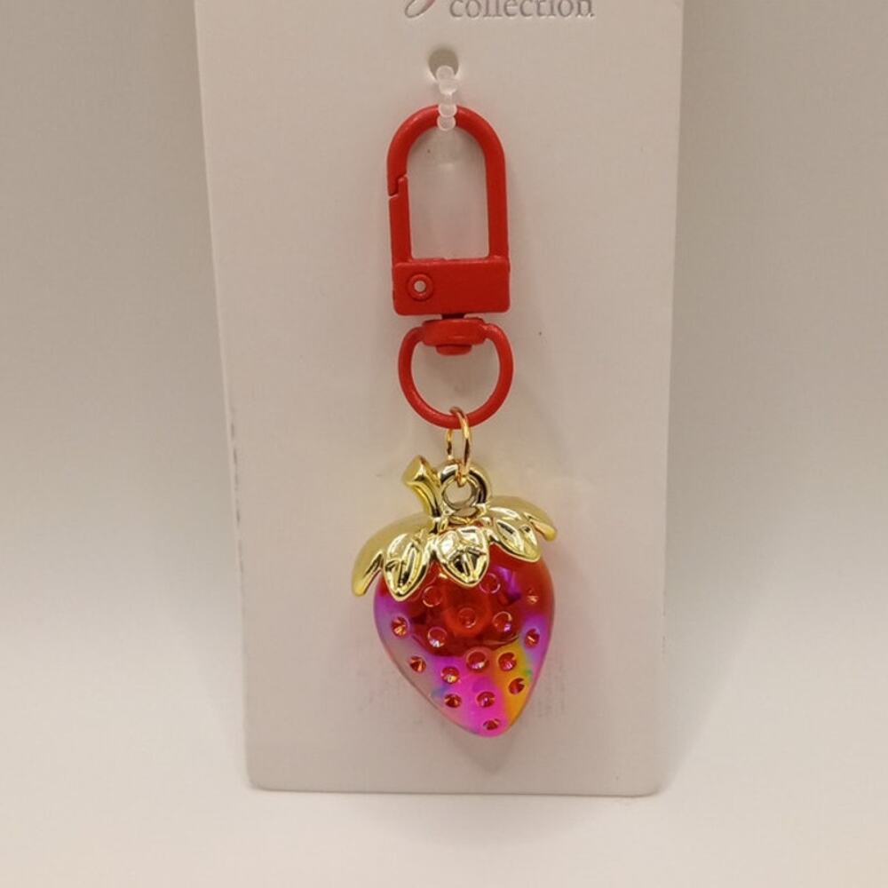 Red Strawberry Zipper Pull Bookbag Purse Charm 0867-872
